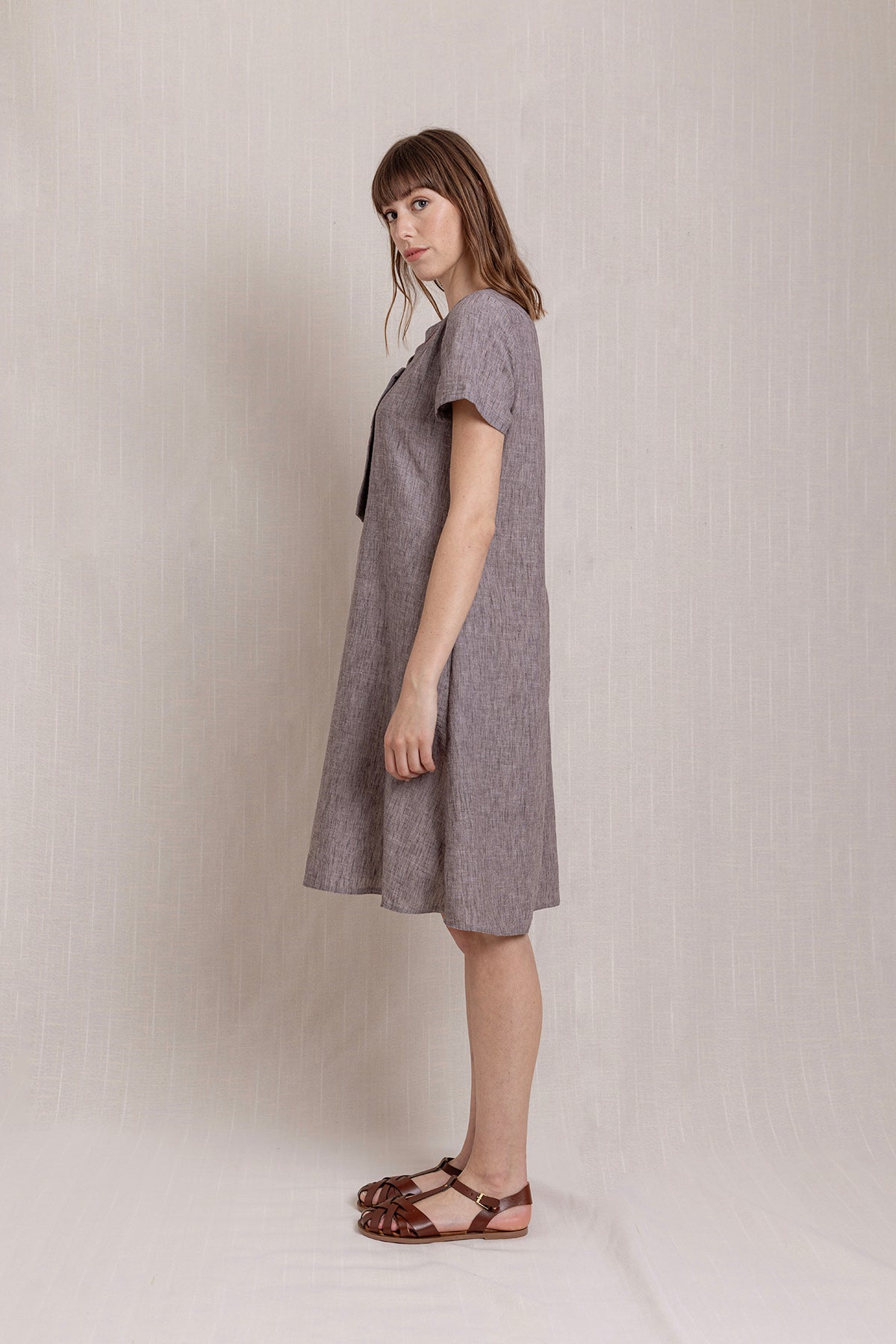 Nakışlı Keten elbise