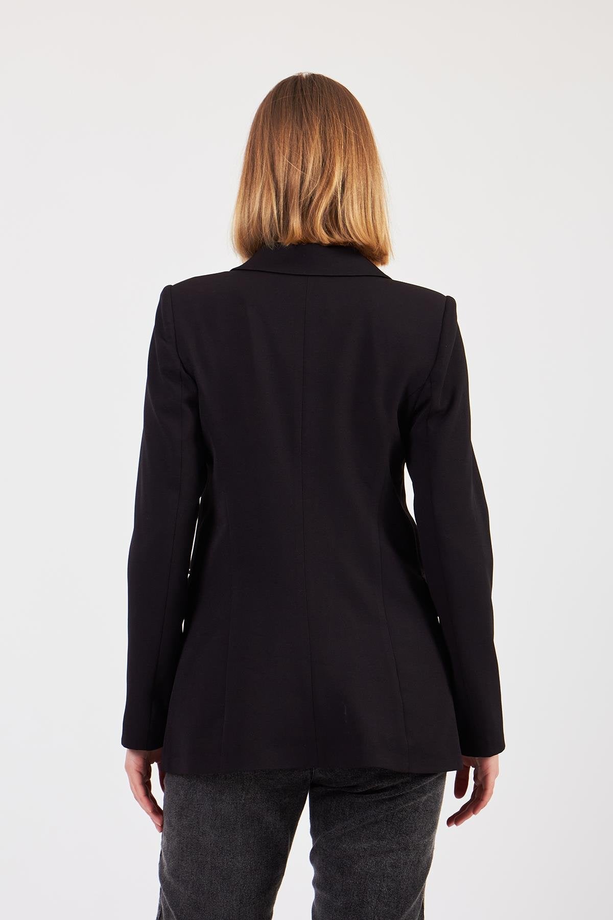 Siyah Tek Düğme Ceket